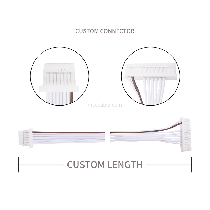 0.80mm 8 cablaggio JST SHR-08V-S-B del cavo dell'assemblaggio cavi del PVC LVDS di PIN