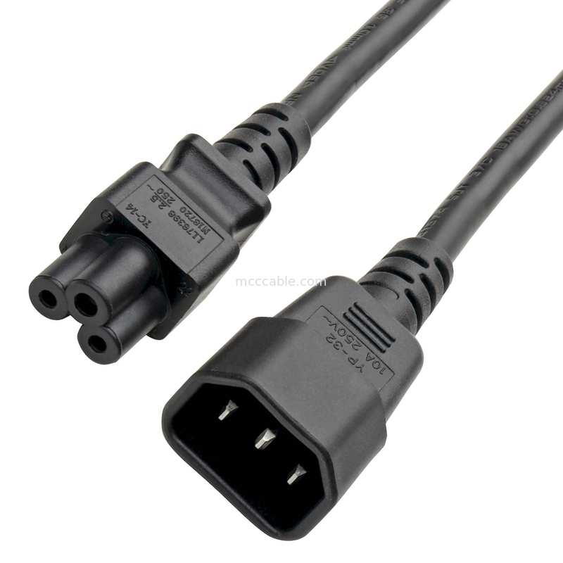 Adaptatori da connettore C14 a C5 Cordone dell'adattatore di alimentazione 7a 250v 18 Awg