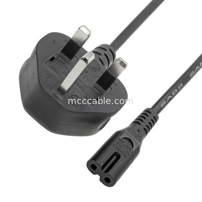 Cable di alimentazione elettrica Rohs Bs1363 a C7 2.5a 6 Ft 220v Indoor