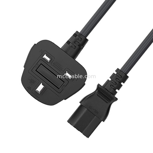 C13 To Uk Plug Power Cord Bs1363 18awg 250v Lunghezza Adatta alla maggior parte dei computer, stampanti e altri dispositivi
