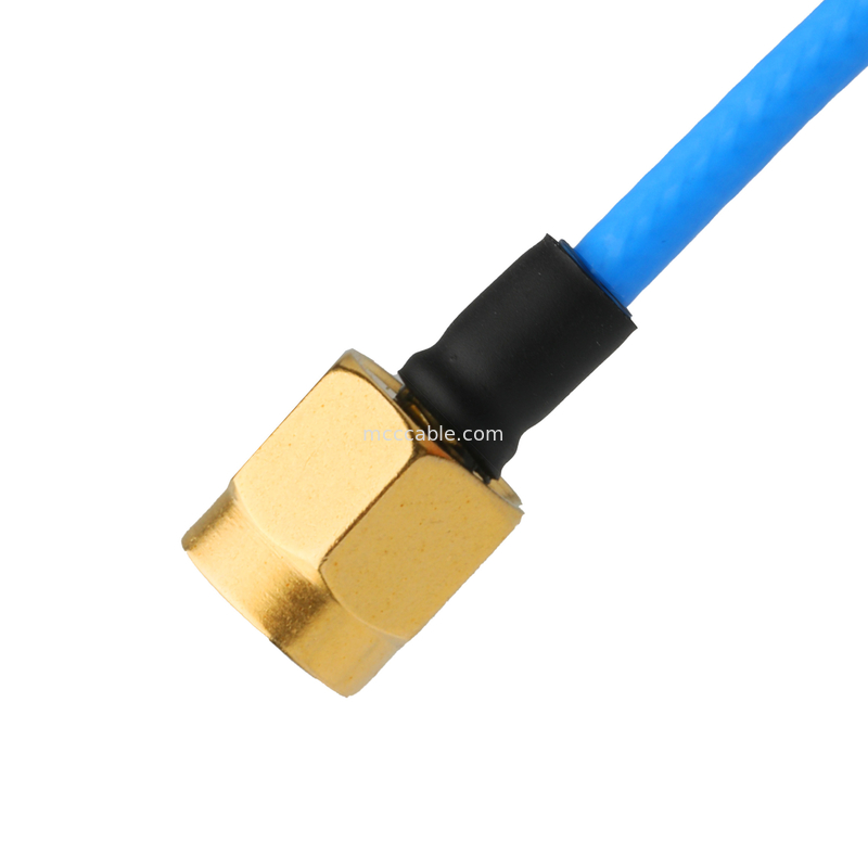 Collegatore RF Assemblaggi di cavi coassiali a basso PIM Flessibile TFT-5G-402 doppio scudo con giacca FEP blu