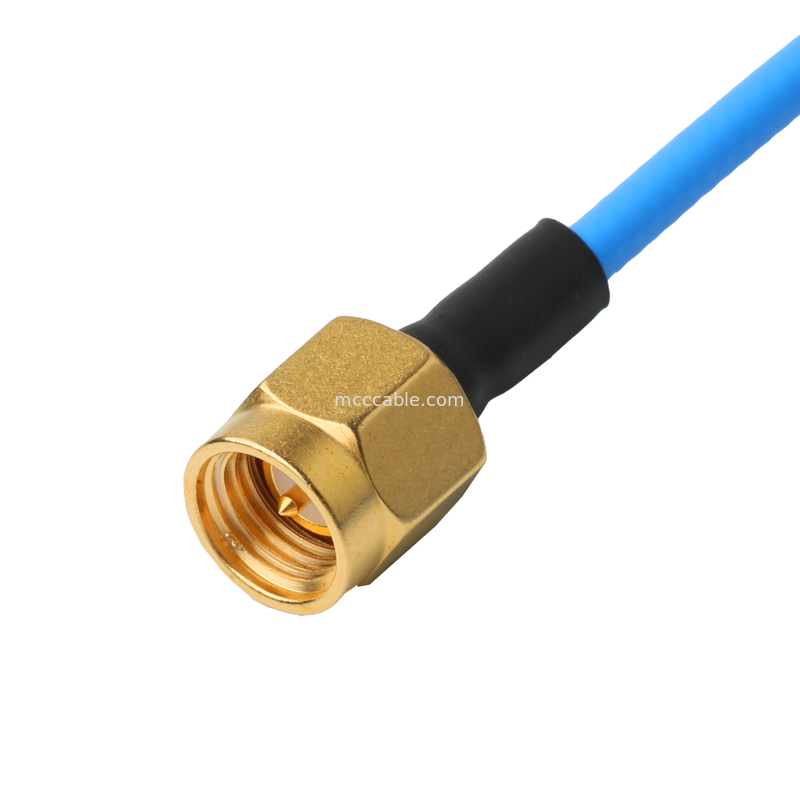 Collegatore RF Assemblaggi di cavi coassiali a basso PIM Flessibile TFT-5G-402 doppio scudo con giacca FEP blu