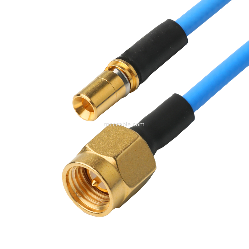 Collegatore RF Assemblaggi di cavi coassiali a basso PIM Flessibile TFT-5G-402 doppio scudo con giacca FEP blu