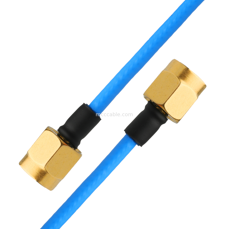 Collegatore RF Assemblaggi di cavi coassiali a basso PIM Flessibile TFT-5G-402 doppio scudo con giacca FEP blu