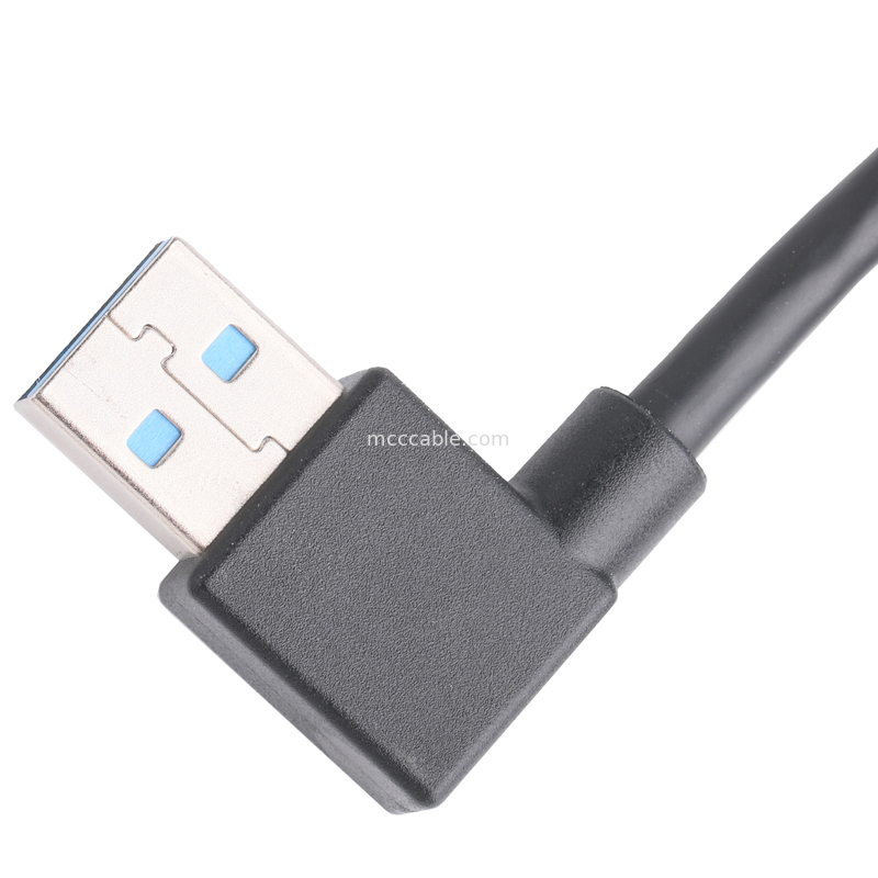 Cavo nero Usb3 0 Am 90 gradi curvatura laterale verso Af Tipo di vite a mezza confezione Formato moltiplicazione esterna