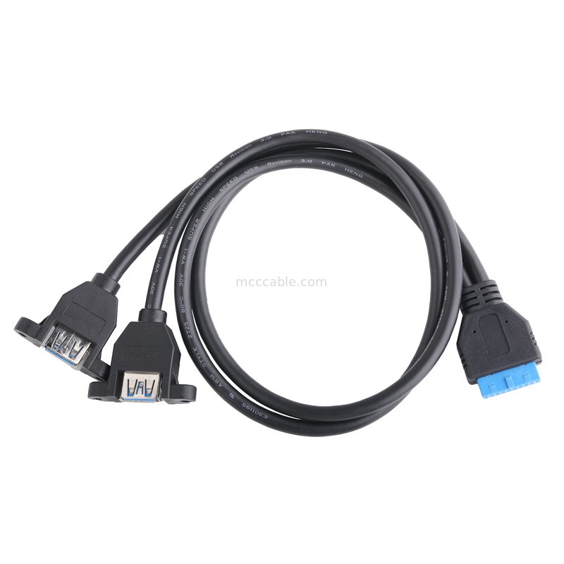 USB 3.0 pannello frontale Motherboard 19/20 Pin Cable To USB Female Splitter Adapter Estensione connettore