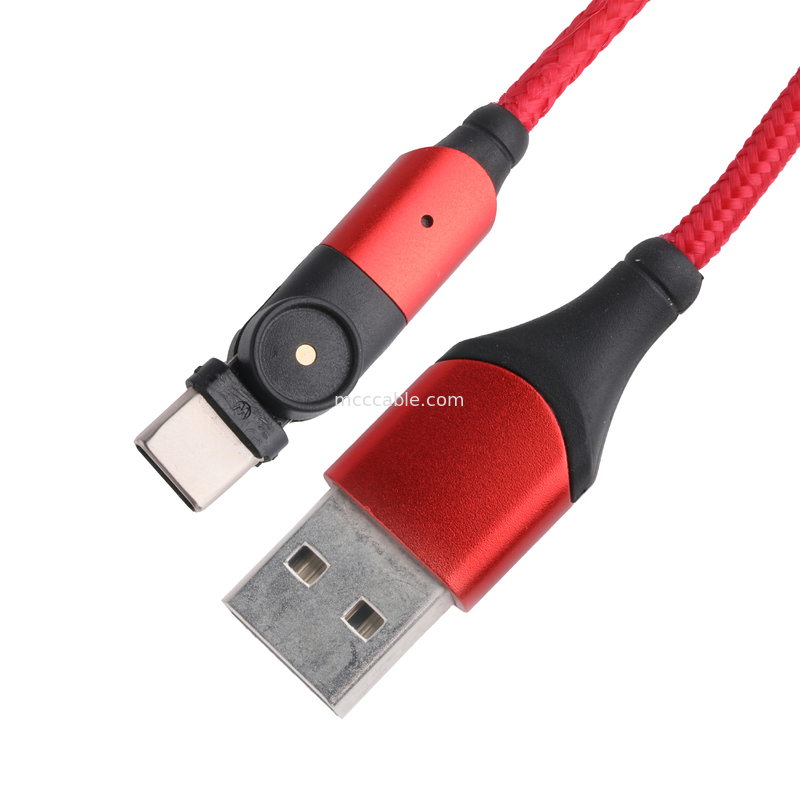 180 gradi di rotazione USB 3.0 Tipo A a Tipo C Cavo di 1.5m di carica in guscio di alluminio