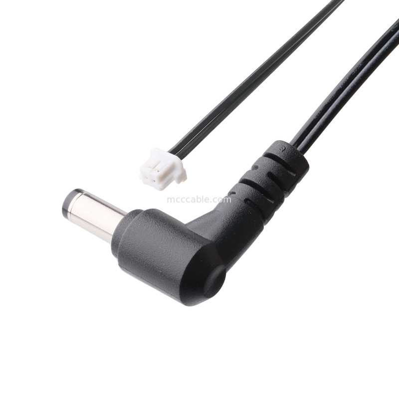 DC Plug 2.1*5.5mm Tipo di saldatura PVC Aspetto stampaggio 90 angolo a White Housing 2P MOLEX F