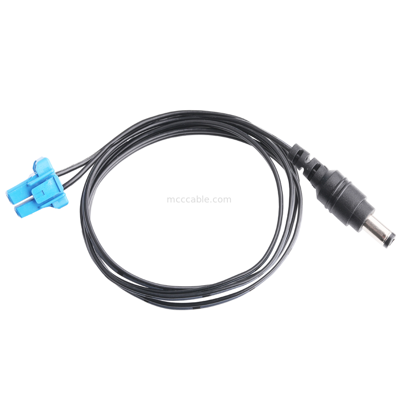 Collegamento a corrente continua 2.1*5.5mm Tipo di saldatura PVC Aspetto stampaggio a TE Cassa blu 2P connettore di cavo femminile