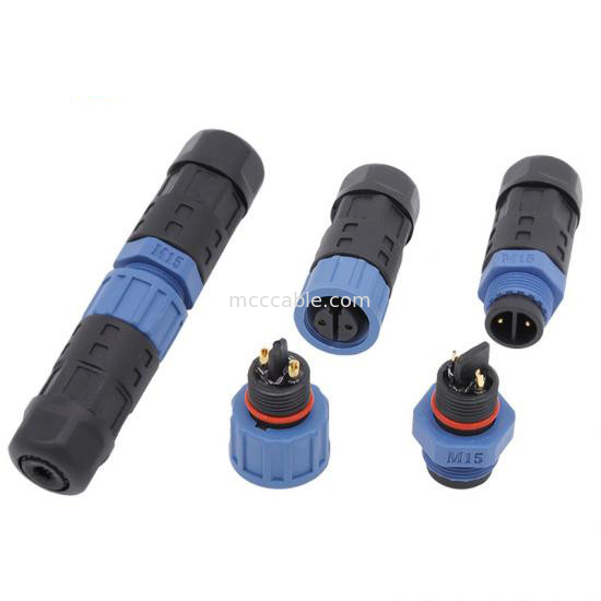 M15 Industrial 2, 3 Pin Circular Connector M15 Solder Type Assembly Connector impermeabile IP67