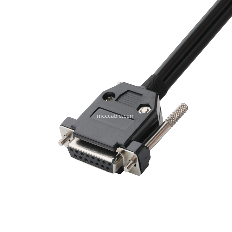 Collegatori di cavi industriali personalizzati DB-15P Femminile a HSG 43025-0800 passo 3,0 mm e 691352710003 passo 5,8 mm