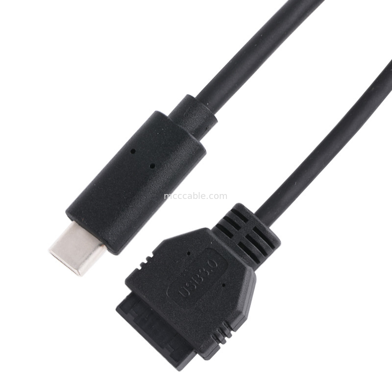 20P Femminile USB 3.0 Tipo-C per l'adattatore IDC Cavo resistore interno Nero filo PVC OEM ODM
