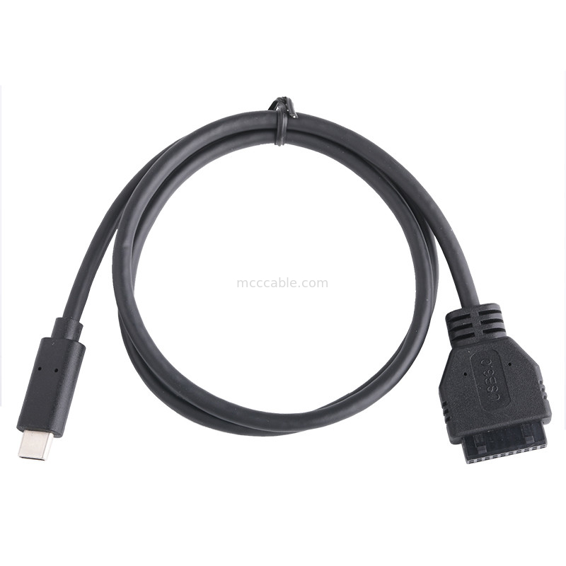 20P Femminile USB 3.0 Tipo-C per l'adattatore IDC Cavo resistore interno Nero filo PVC OEM ODM