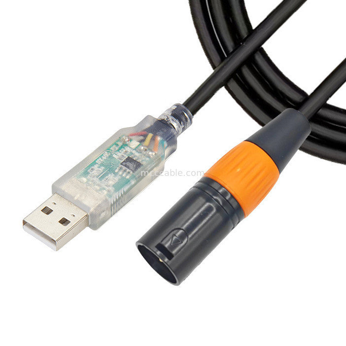 USB a DMX512 stadio tri-core XLR cavo maschio segnale di illuminazione cavo par cavo di controllo miscelatore di fascio luminoso