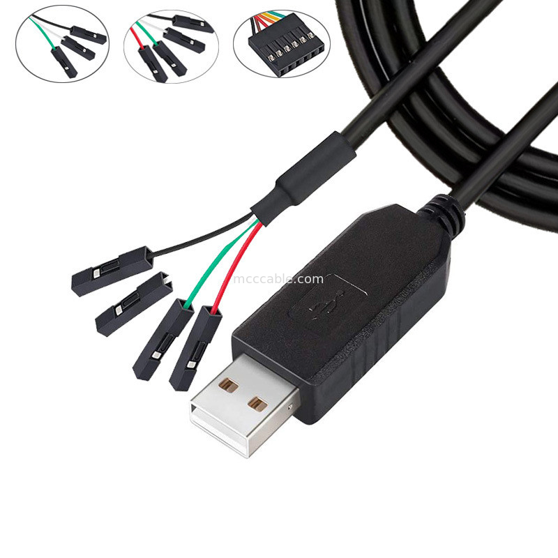 FTDI Chip USB To 6P TTL-232R-3V3 5V Modulo di livello Cable di porta seriale Ttl3.3v5v, numero di pin di alimentazione personalizzabile