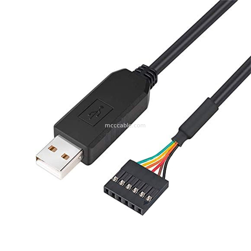 FTDI Chip USB To 6P TTL-232R-3V3 5V Modulo di livello Cable di porta seriale Ttl3.3v5v, numero di pin di alimentazione personalizzabile