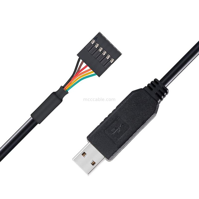 FTDI Chip USB To 6P TTL-232R-3V3 5V Modulo di livello Cable di porta seriale Ttl3.3v5v, numero di pin di alimentazione personalizzabile