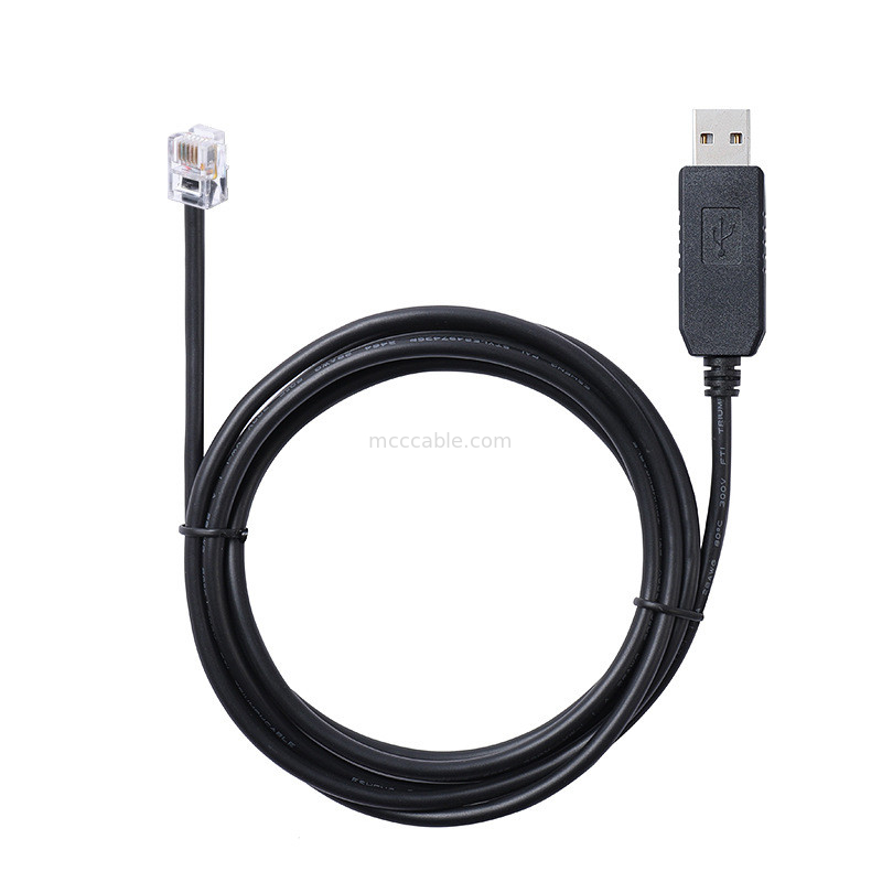 Cable seriale USB-A a RS232 RJ12 6P6C Compatibile con linea di debug della configurazione di comunicazione RS232