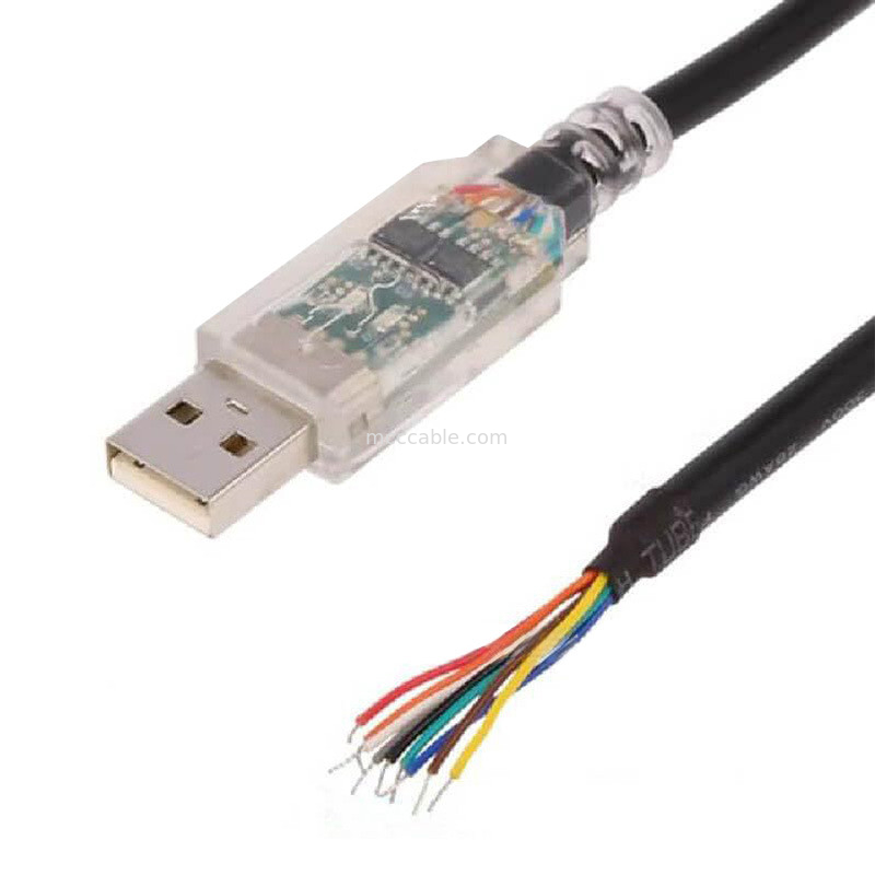 Industriale personalizzato cablaggio di filo RS-422 cavo di protocollo seriale USB-RS422-WE-1800-BT a filo a metà spogliato