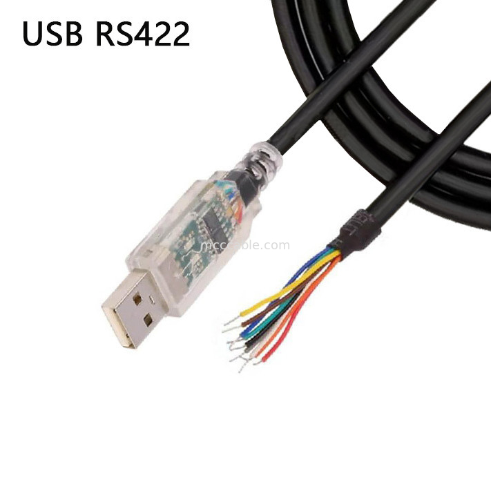 Industriale personalizzato cablaggio di filo RS-422 cavo di protocollo seriale USB-RS422-WE-1800-BT a filo a metà spogliato