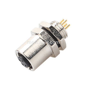 M5 Codice-A connettore femminile 4Pin pannello flange PCB presa IP67 Interfaccia circolare tipo A