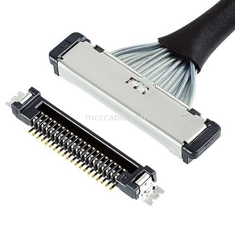 Cavo del connettore di perno dei lvds 20 del connettore di cavo coassiale del micro della spina del recipiente di SS 20380-R20T-06