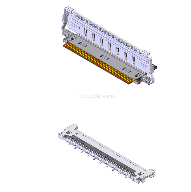 Direzione di accoppiamento orizzontale 20856-050T-01 FFC Cavo coaxiale 50P 0,4 mm di passo personalizzato OEM / ODM