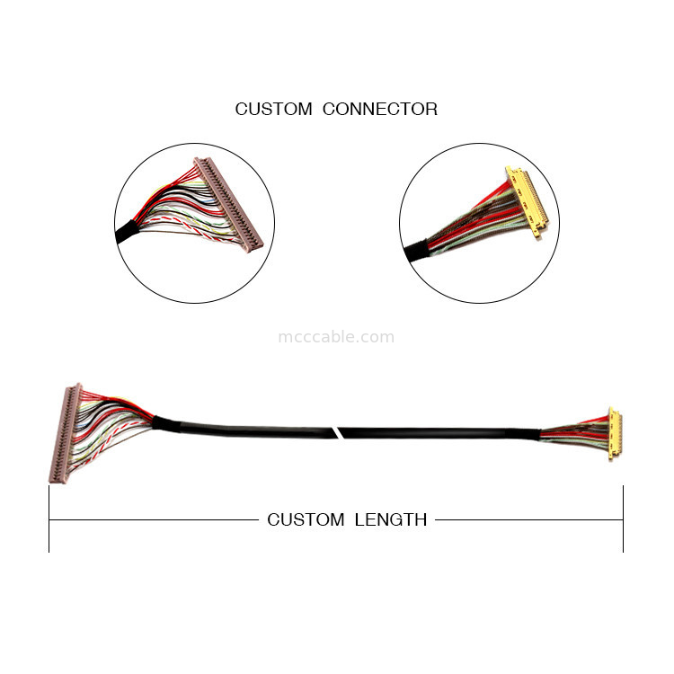 0.4mm / 1.25mm Pitch 30PIN a 30PIN I 20453 Lvds Cable per monitor LCD