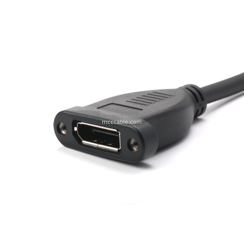 20-Pin DisplayPort Male to Female Cable, Shielded 6.0mm OD, 100Ω Impedance