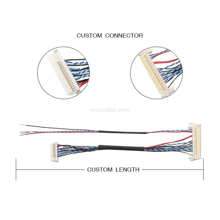Cablaggio su ordinazione FI S20S 20pin, un passo JAE Display Lvds Cable del cavo da 1,25 millimetri