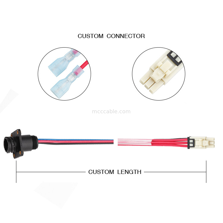 6 Assemblea di cablaggio del cavo di lunghezza di Pin 100mm Molex 1722582106 a 4 Pin TE 208130-1