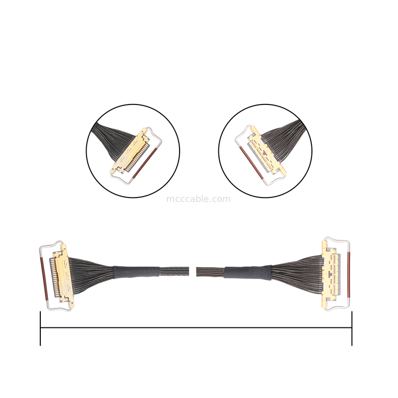 Tipo accoppiamento orizzontale connettore micro-coassiale del passo 20453-220t-03 dell'assemblaggio cavi 0.5mm dell'OEM Lvds