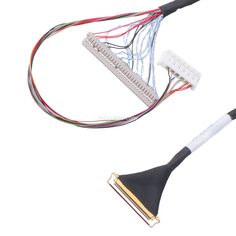 Tipo accoppiamento orizzontale connettore micro-coassiale del cavo dei lvds dell'affissione a cristalli liquidi del passo di Pin Lvds Cable Assembly 0.5mm di abitudine 40