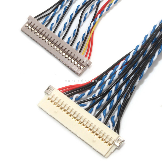 Passo Df19 del contatto dell'assemblaggio cavi 1.0mm 1.25mm di Pin LVDS di  30 a Df14