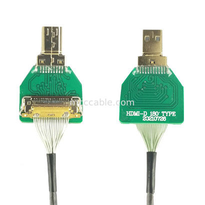 Adaptatori per connettori MIPI OEM ODM Adaptatore per cavi HDMI Micro testa dritta HDMI-D-180° a 20454-220-02 20455 20453