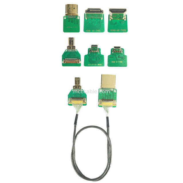 Adaptatori per connettori MIPI OEM ODM Adaptatore per cavi HDMI Micro testa dritta HDMI-D-180° a 20454-220-02 20455 20453
