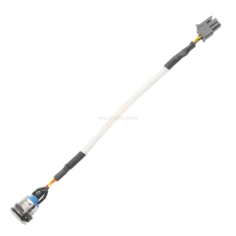 PUSHBUTTON LED BIANCO M12 IP65/IP67 a HSG maschio 43025-0400 passo 3,0 mm MX attivatore di interruttore di alimentazione