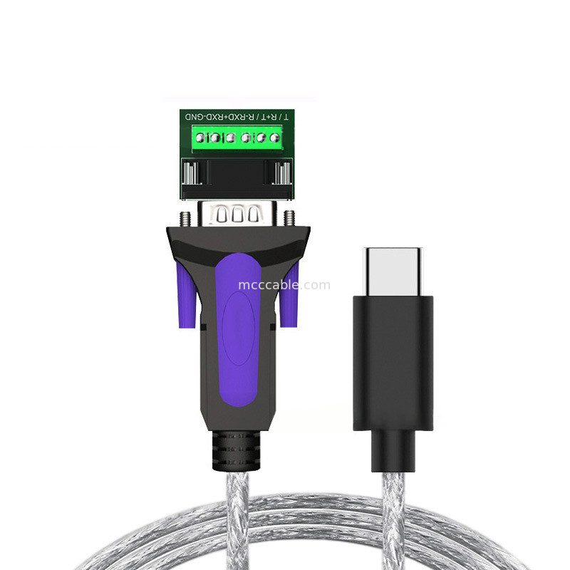 Cavo personalizzato di grado industriale per il TYPE-C per il connettore CONN RS485-DB9/RS422-DB9 B DB9 maschio