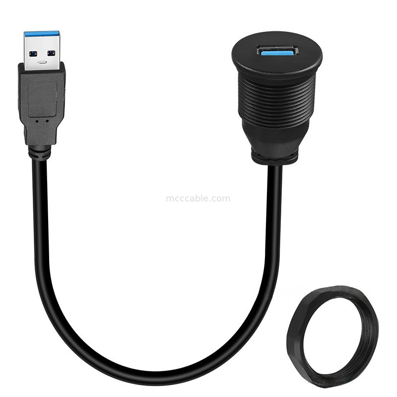Indirizzo personalizzato USB3.0 calbe Cavo rotondo del cruscotto dell'auto USB3.0 cavo di estensione maschio a femmina Cavo impermeabile