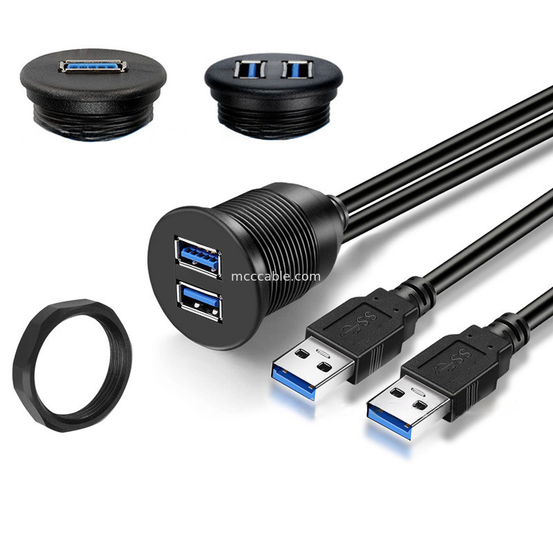 Indirizzo personalizzato USB3.0 calbe Cavo rotondo del cruscotto dell'auto USB3.0 cavo di estensione maschio a femmina Cavo impermeabile