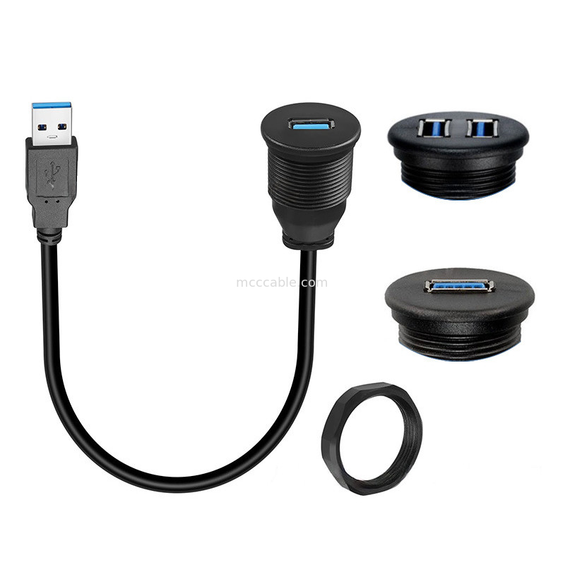 Indirizzo personalizzato USB3.0 calbe Cavo rotondo del cruscotto dell'auto USB3.0 cavo di estensione maschio a femmina Cavo impermeabile