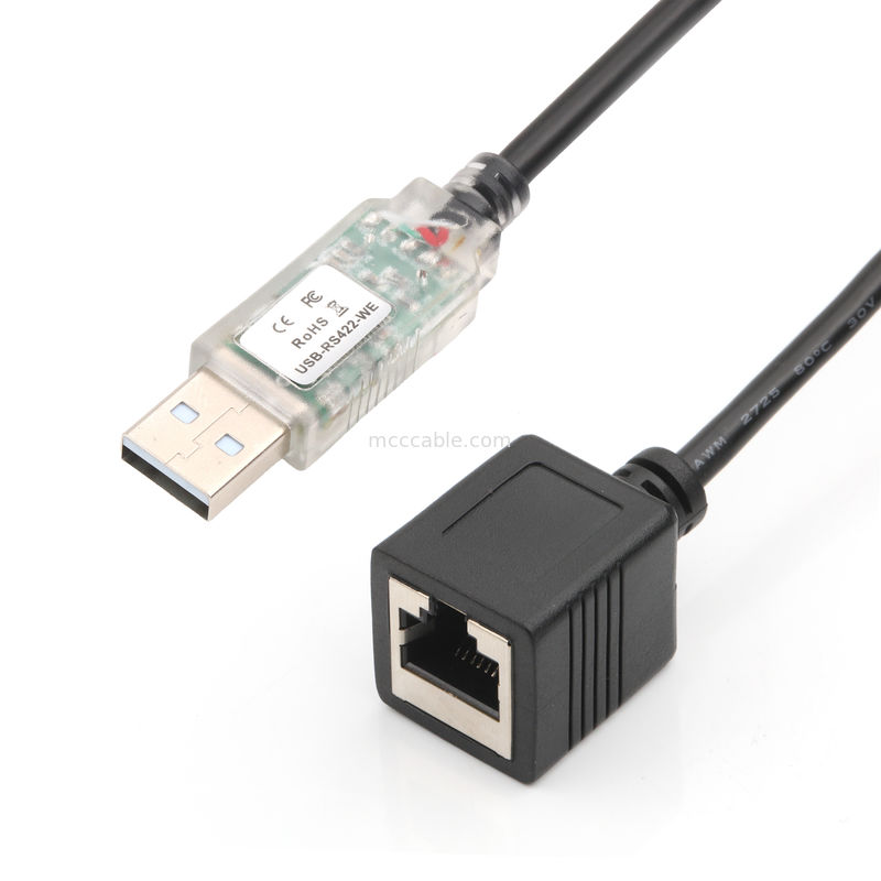 USB RS422 a RJ45 8P8C Femminile WB-1800-BT Cable di adattamento di debug di rete industriale placcata in nichel