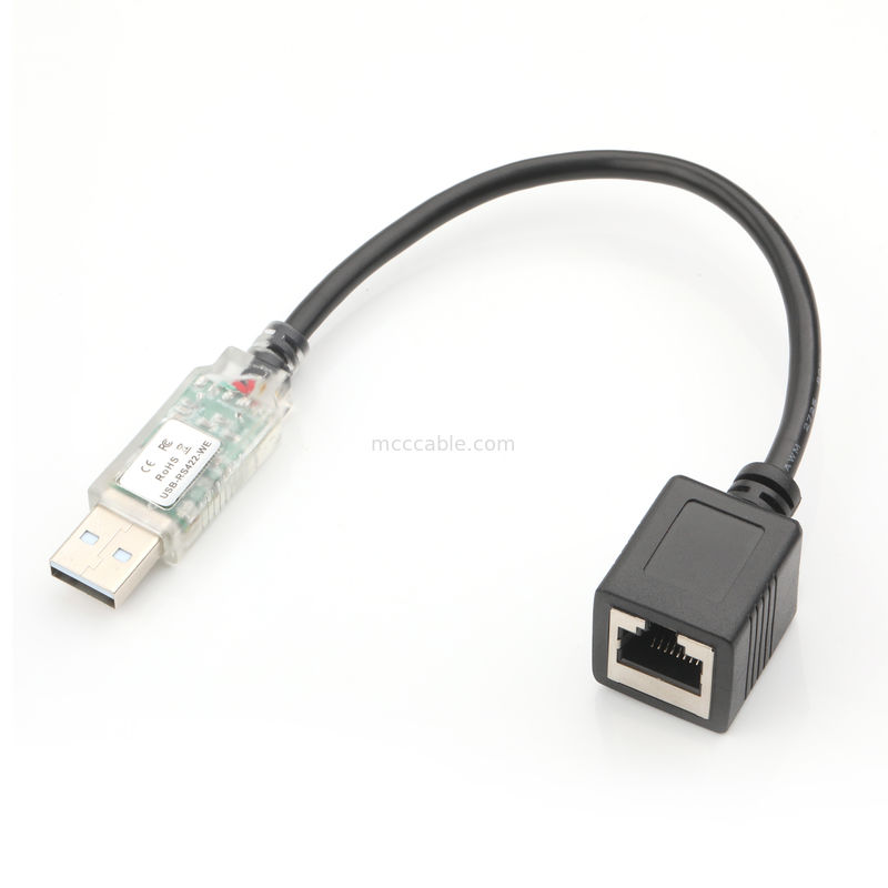 USB RS422 a RJ45 8P8C Femminile WB-1800-BT Cable di adattamento di debug di rete industriale placcata in nichel
