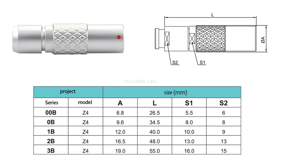 7Pin Z4 Serie B connettore circolare impermeabile presa galleggiante sistema di auto blocco push-pull sicuro