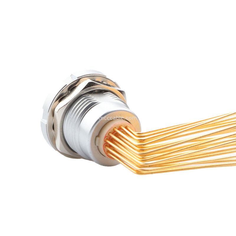 Connettore a prova d'acqua circolare Z2 26Pin doppio dadi 90° angolo pin core interno ed esterno dadi presa fissa