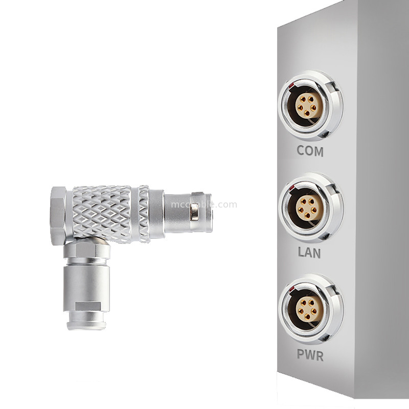 90° angolo di presa T3 5Pin serie B connessione circolare push-pull auto-bloccante per il controllo industriale