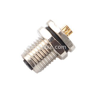 Collegamento impermeabile circolare industriale M5 Codice-A 4Pin Pannello Flange PCB presa femminile IP67