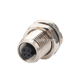 Collegamento impermeabile circolare industriale M5 Codice-A 4Pin Pannello Flange PCB presa femminile IP67
