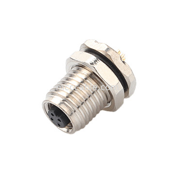 Collegamento impermeabile circolare industriale M5 Codice-A 4Pin Pannello Flange PCB presa femminile IP67