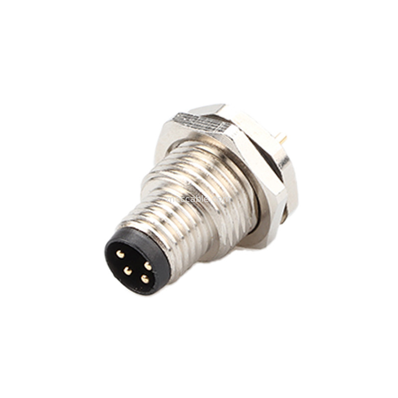 Connessione a circuito circolare della serie finale M8 4Pin Socket del pannello di connessione Flanch del pannello di connessione maschile, presa di PCB, impermeabile IP67